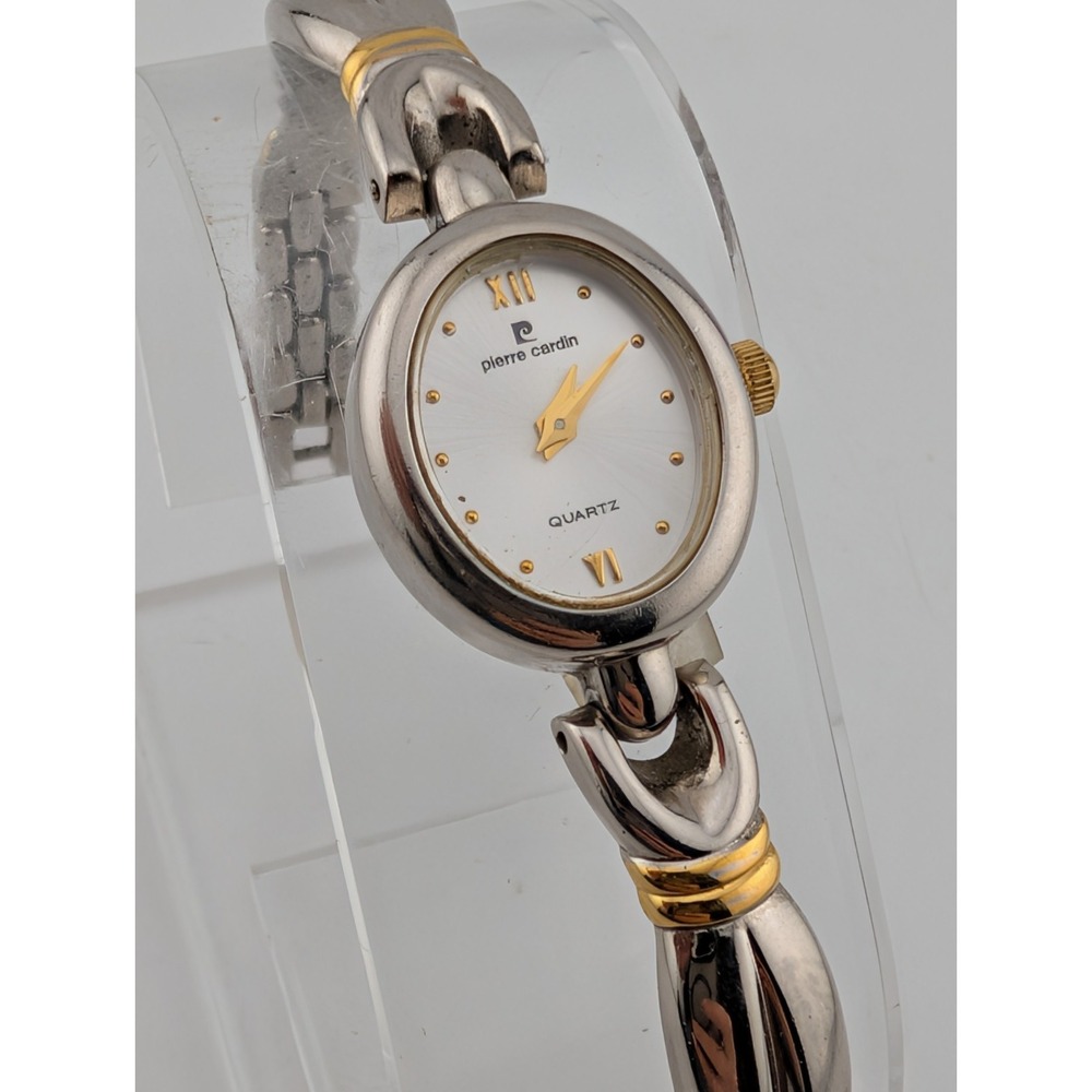 Pierre Cardin Watch Women 18mm Case Two‎ Tone 6.5" Band- New Battery